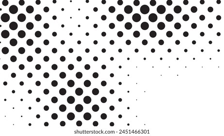 Abstract pop art comic style black halftone isolated on white background Vector. Dotted black dot spray vector illustration. Creative pattern vector halftone background. Black dot spray gradation.