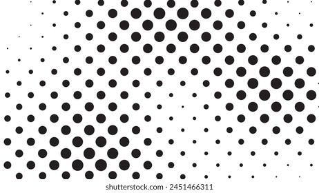 Abstract pop art comic style black halftone isolated on white background Vector. Dotted black dot spray vector illustration. Creative pattern vector halftone background. Black dot spray gradation.