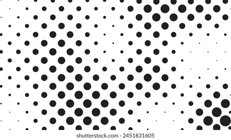 Abstract pop art comic style black halftone isolated on white background Vector. Dotted black dot spray vector illustration. Creative pattern vector halftone background. Black dot spray gradation.