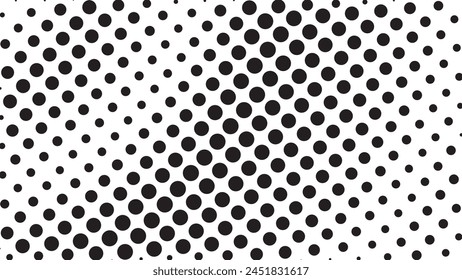 Abstract pop art comic style black halftone isolated on white background Vector. Dotted black dot spray vector illustration. Creative pattern vector halftone background. Black dot spray gradation.