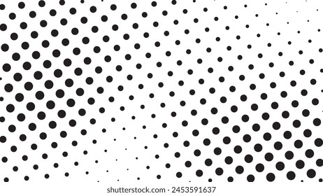 Abstract pop art comic style black halftone isolated on white background Vector. Dotted black dot spray vector illustration. Creative pattern vector halftone background. Black dot spray gradation.