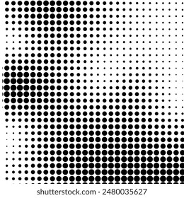 Abstract pop art comic style black halftone isolated on white background Vector. Dotted black dot spray vector illustration. Creative pattern vector halftone background. Black dot spray gradation.