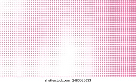 Abstract pop art comic style pink halftone isolated on white background Vector. Pink dot spray vector illustration. Creative pattern vector halftone background. Coloring dot spray gradation.