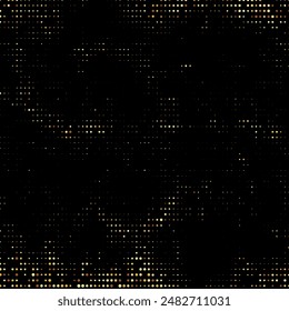 Abstract pop art comic style golden colorful halftone on a black background. Dotted spray colorful vector illustration. Creative pattern vector halftone background. Colorful dot spray gradation.