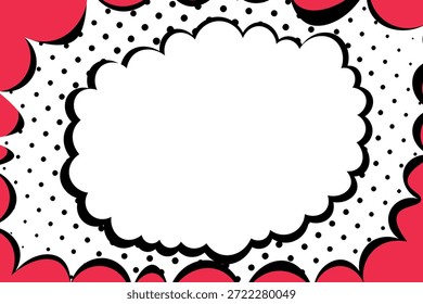 Abstractas concepto de estilo de cómic de arte pop. Colorido diseño de lunares fondo retro. Patrón de semitono moderno de dibujos animados. Diseño en blanco para el cartel, tarjeta, Anuncio de la venta.