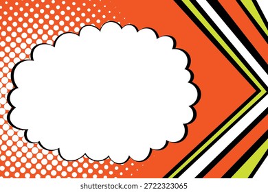 Abstractas concepto de estilo de cómic de arte pop. Colorido diseño de lunares fondo retro. Patrón de semitono moderno de dibujos animados. Diseño en blanco para el cartel, tarjeta, Anuncio de la venta.