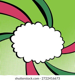 Abstrato conceito de estilo cômico pop art. Colorido polka pontos layout fundo retro. Desenho animado padrão de meio-tom moderno. Design em branco para cartaz, cartão, faixa de venda.