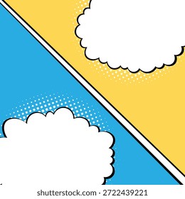 Abstractas concepto de estilo de cómic de arte pop. Colorido diseño de lunares fondo retro. Patrón de semitono moderno de dibujos animados. Diseño en blanco para el cartel, tarjeta, Anuncio de la venta.