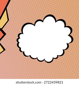 Abstractas concepto de estilo de cómic de arte pop. Colorido diseño de lunares fondo retro. Patrón de semitono moderno de dibujos animados. Diseño en blanco para el cartel, tarjeta, Anuncio de la venta.