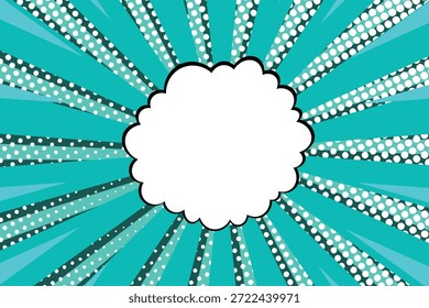 Abstrato conceito de estilo cômico pop art. Colorido polka pontos layout fundo retro. Desenho animado padrão de meio-tom moderno. Design em branco para cartaz, cartão, faixa de venda.