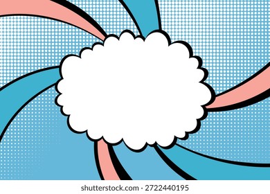 Abstractas concepto de estilo de cómic de arte pop. Colorido diseño de lunares fondo retro. Patrón de semitono moderno de dibujos animados. Diseño en blanco para el cartel, tarjeta, Anuncio de la venta.
