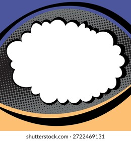 Abstrato conceito de estilo cômico pop art. Colorido polka pontos layout fundo retro. Desenho animado padrão de meio-tom moderno. Design em branco para cartaz, cartão, faixa de venda.