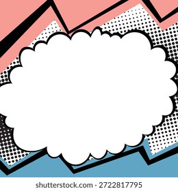 Abstractas concepto de estilo de cómic de arte pop. Colorido diseño de lunares fondo retro. Patrón de semitono moderno de dibujos animados. Diseño en blanco para el cartel, tarjeta, Anuncio de la venta.
