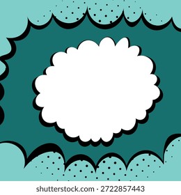 Abstractas concepto de estilo de cómic de arte pop. Colorido diseño de lunares fondo retro. Patrón de semitono moderno de dibujos animados. Diseño en blanco para el cartel, tarjeta, Anuncio de la venta.