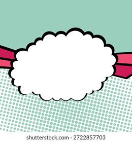 Abstract pop art comic style concept. Colorful polka dots layout retro background. Cartoon modern halftone pattern. Blank design for poster, card, sale banner.