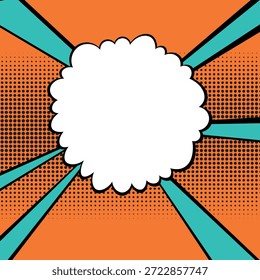 Abstractas concepto de estilo de cómic de arte pop. Colorido diseño de lunares fondo retro. Patrón de semitono moderno de dibujos animados. Diseño en blanco para el cartel, tarjeta, Anuncio de la venta.