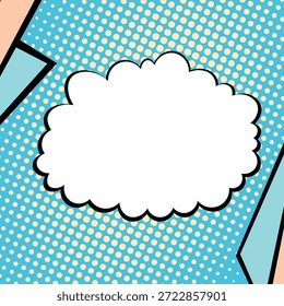 Abstractas concepto de estilo de cómic de arte pop. Colorido diseño de lunares fondo retro. Patrón de semitono moderno de dibujos animados. Diseño en blanco para el cartel, tarjeta, Anuncio de la venta.