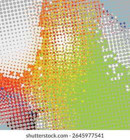 Resumo conceito criativo da pop art. Colorido polka pontos fundo de quadrinhos retro. Desenho animado padrão de meio-tom moderno. Design para pôster, cartão, banner de venda, bolha vazia.