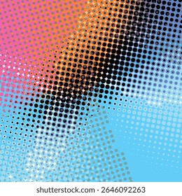 Abstract pop art creative concept. Colorful polka dots retro comics background. Cartoon modern halftone pattern. Design for poster, card, sale banner, empty bubble.