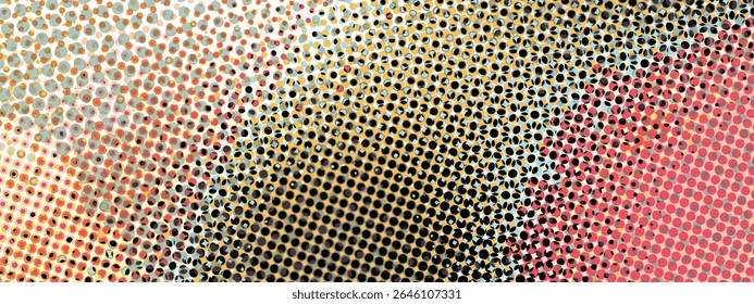 Abstract pop art creative concept. Colorful polka dots retro comics background. Cartoon modern halftone pattern. Design for poster, card, sale banner, empty bubble.