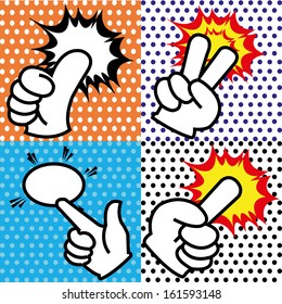 abstract pop art object on special pop art background