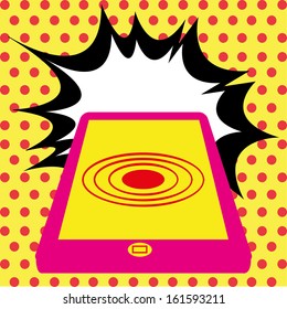 abstract pop art object on special pop art background