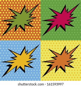 abstract pop art object on special pop art background