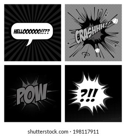 Abstract pop art objects with black and white effect on a special background