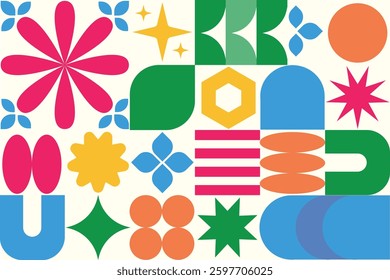 Abstract pop art pattern shape background vector assets, pop art geometry shapes vector pattern