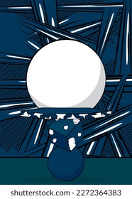 Abstract Pop art Sherpa Blue Advertising podium. Comic Book Product Presentation stage. Vintage Scene for mockup presentation, background.