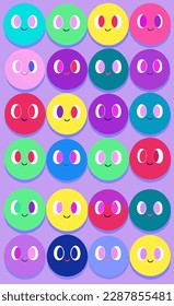 Resumen del fondo de la ilustración de la cara de la sonrisa pop