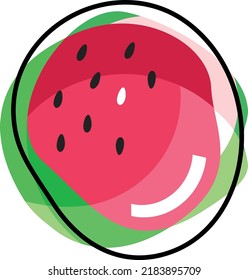 diseño abstracto de arte pop estilo vectorial de la sandía

