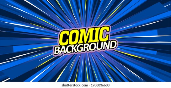 abstract pop art zoom background on blue 