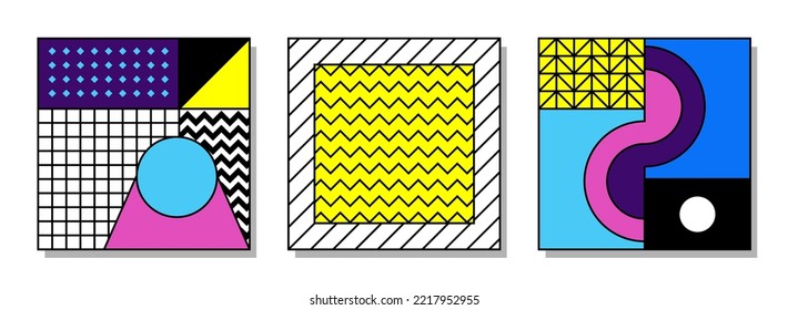 abstract pop color modern futuristic style with outline background for media promotion art poster
