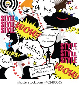 Abstract pop-art collage. Vector illustration
