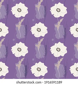 Resumen de los amapolas flores sin costura.