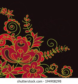 abstract poppies on a dark background. basis for the design, printing, other