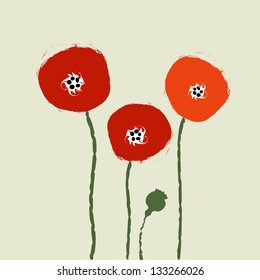 abstract poppies vector