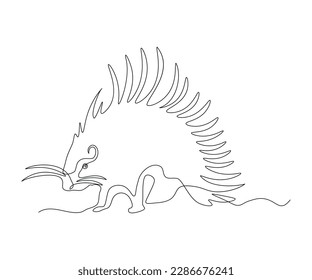 abstract Porcupine Continuous One Line Drawing