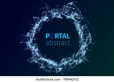 Abstract portal illustration. Background vector. Plexus effect.