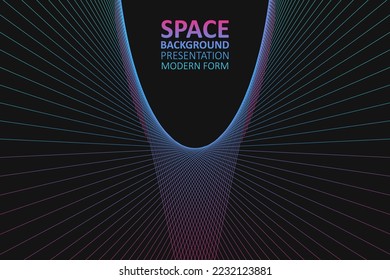Abstract portal or tunnel. Geometric modern lines. Graphic concept for your design