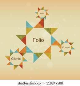 Abstract portfolio in retro style