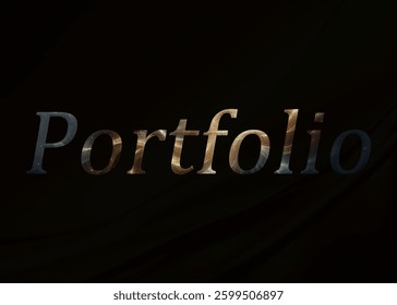 Abstract Portfolio Text Effect Design Black Background
