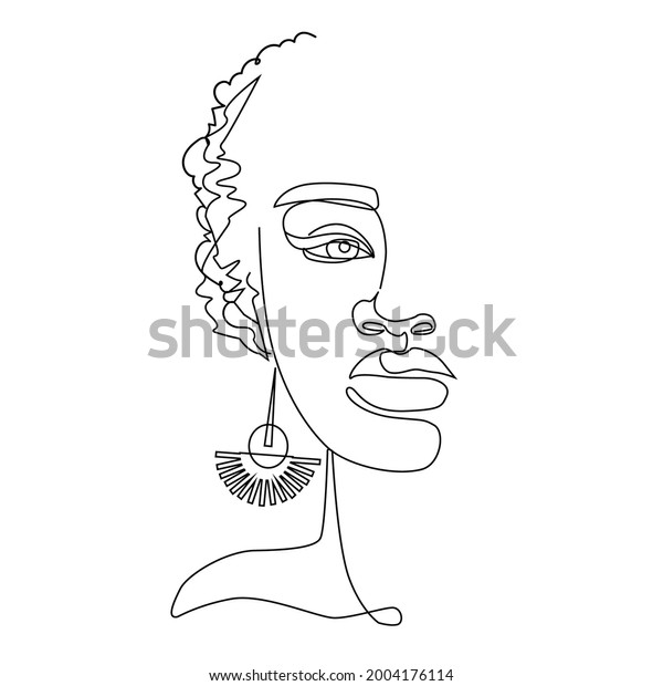 Abstract Portrait African American Woman One Stock Vector Royalty Free 2004176114 2471