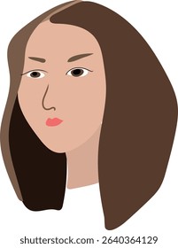 Abstract portrait of a brunette girl with an elongated bob	
