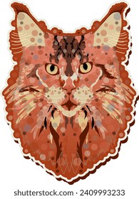 Retrato abstracto de un gato. Ilustración vectorial.