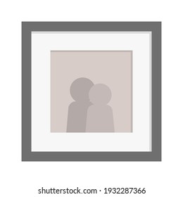 Retrato abstracto de un par de personas en un marco cuadrado. Ilustración vectorial plana aislada.