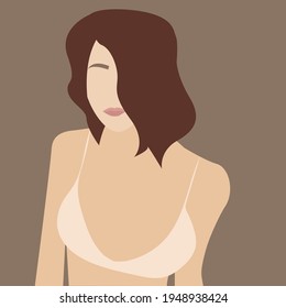 abstract portrait of a girl in a sconce with short hair