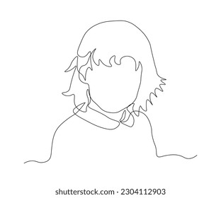 abstract portrait of a girl without a face Continuous One Line Drawing