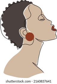 Abstract portrait of a girl, woman. Silhouette portrait. Flat illustration.